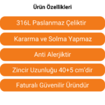 Çelik KolyeÜrün Özellikleri